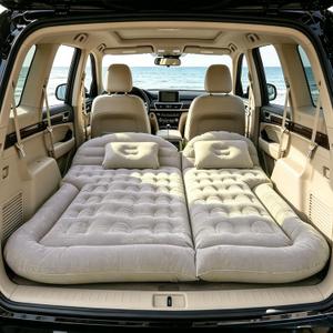 Onirii SUV Air Mattress Bed,Thickened Flocking Flocking Travel Camping Bed with 2 Pillows & Air Pump,Portable Inflatable Car Sleeping Mattress for SUV Trunk and Rear Seat
