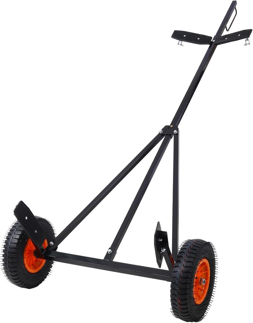 Trailer Dolly with 16" Pneumatic Tires W/96''-116'' Adjustable Height, 420lbs Capacity Boat & Utility Trailer Mover Jack Stand with Extended Handle, Heavy Duty Steel Frame (Red)
