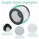 90398 HEPA Replacement Filter - Small Cartridge Vacuum Filter Pack of 2 Fit for Shop-Vac 90398/118692, 9039800, 903-98, 903-98-00 Wet and Dry Vacuum (2 Filters+ 1 Brush)