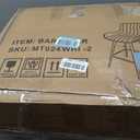 White Bar Stools Set of 2, 24 Inch Barstool with Fabric Upholstery, Large (Missing Leg, parts only)