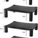 Kantek Single-Level Monitor Stand, 17" X 13.25" X 3" To 6.5", Black, Supports 50 Lbs