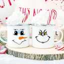 7Pack 27 Pcs Christmas Face Eyes Stickers for Crafts Rub on Transfers Large 5 Inch Small 3 Inch Vinyl Snowman Faces Decals for Ornaments Glass Drinking Cups Wood Decorations Balls Party Supplies (face27)