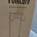 TomCare Garden Hose Holder 4 Spikes Garden Hose Reel Hose Stand Upgraded Water Hose Storage with Tool Hooks Garden Hose Hanger Organizer Holds 160ft Hoses for Outside Yard Lawn, Black