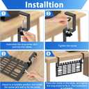 ForoGore 2 Pack Under Desk Cable Management Rack, No Drill Cable Management Under Desk Space Saving Wire Rack for Office Home