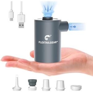 FLEXTAILGEAR MAX Pump Portable Air Pump with 3600mAH Battery USB Rechargeable Air Pump-Quick Inflate Deflate for Sleeping Pads, Air Mattress, Pool Toys, Swimming Ring, Air Bed (Space Gray)