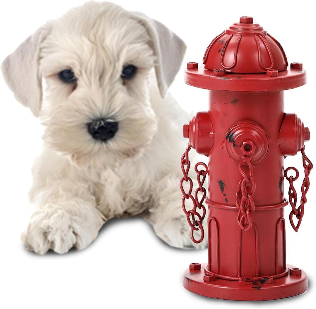 7.8" H Metal Potty Training Fire Hydrant for Dogs to Pee On, Vintage Small Dog Fire Hydrant Pee Post for Indoor or Outdoor Garden Decor