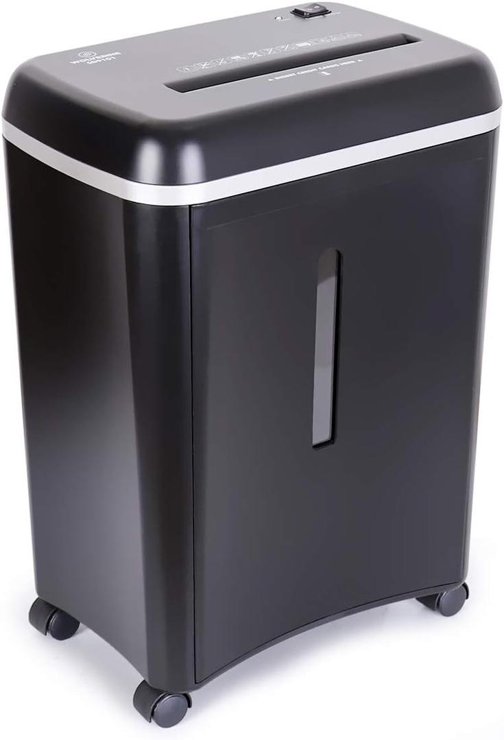 WOLVERINE 8-Sheet Super Micro Cut High Security Level P-5 Ultra Quiet Paper/Credit Card Home Office Shredder with 4.5 gallons Pullout Waste Bin SD9101 (Black)