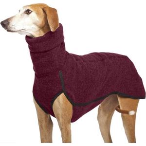 Esobo Fleece Dog Apparel Winter Warm Dog Coat Doggie Turtleneck Cozy Jacket Soft Shirt Vest Stylish Pet Outfits for  Dogs (XS, Wine Red)