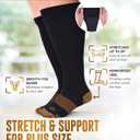 Doctor's Select Copper Plus Size Compression Socks Wide Calf - 2 Pairs | 20-30mmHg Extra Wide Calf Compression Sock Women | Copper Socks for Swelling, Varicose Veins | Extra Wide Calf Compression Sock | Black Wide Compression Socks for Women & Men, 4X- Large