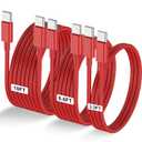 3-Pack Red [3.3FT+6.6FT+10FT] 60W USB C to USB C Cable, Type C Fast Charging Cable for iPhone Air 17 16e 16 15 Pro Plus Pro Maxfor Galaxy S25, for iPad Pro/Air/mini, for MacBook Pro/Air and More