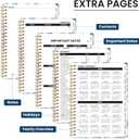 2026 Planner, Weekly and Monthly Planner for Women, January 2026 - December 2026, Hardcover 2026 Calendar Planner Book with Tabs, Inner Pocket, Spiral Bound, Perfect for Office Home School Supplies - A5 (6.3" x 8.5"), Blue Flower