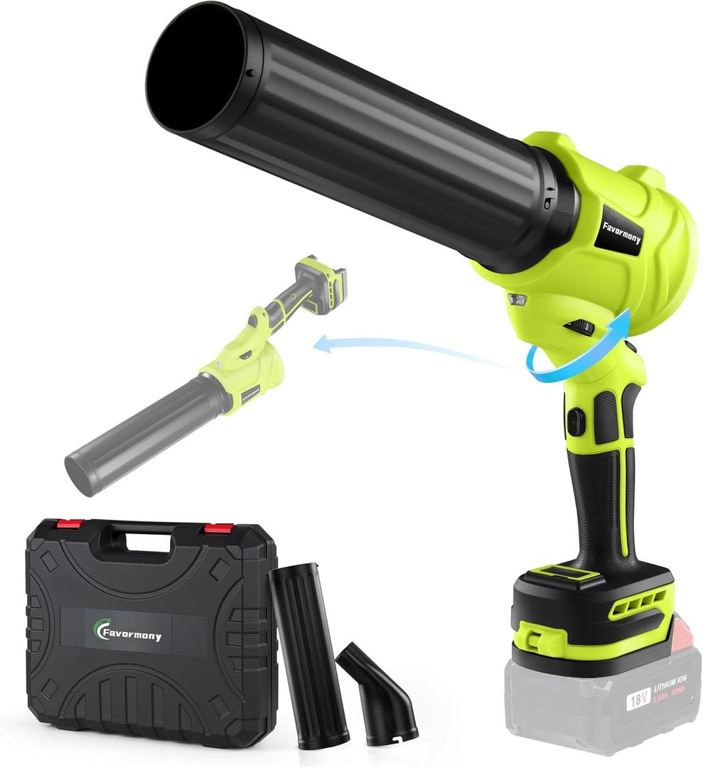 Leaf Blower Cordless, Compatible with Milwaukee M18 Battery(No Battery), 600000RPM Powerful Handheld Blower,180° Rotatable, 6-Speed Mini Portable Blower for Lawn Care, Leaves, Dust, Snow, Sawdust