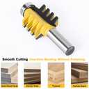 Reversible Finger Glue Joint Router Bit 1/2 Inch Shank, Newdeli Bearing Finger Joint Router Bits Carbide Joinery Wood Milling Cutter for DIY Door Table Cabinet Shelve Furniture