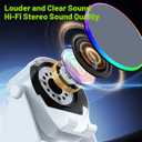 Wireless Induction Audio Bluetooth Speaker, 4 in 1 Phone Stand Speakers Amplifier with Colorful Ambient Light,360 Adjustable Holder for Tablet iPhone Android, Gifts for Men Women Teens-White
