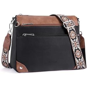 Lexiyat Crossbody Bags for Women Rfid Travel Crossbody Purses Leather Handbags Medium Shoulder bag with Adjustable Strap