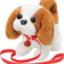 KSABVAIA Plush Saint Bernard Toy Puppy Electronic Interactive Dog - Walking, Barking, Tail Wagging, Stretching Companion Animal for Kids Toddlers