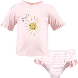 Hudson Baby Swim Rashguard Set (3-6 Months, Smile Sunshine)