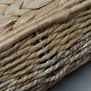 2PCS Wicker Storage Baskets with Lids Decorative Bohemian Handmade Rattan Boxes Natural Water Hyacinth Seagrass Paper Rope Woven Bins Shelf Container Memory Keepsake Photo Makeup Organizer (Set of 2 ( 1 Large 1 Small ))