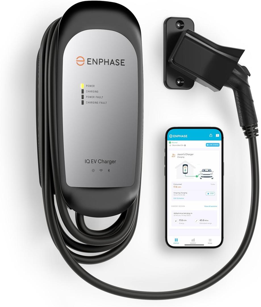 40 Amp Smart Level 2 EV Charger - Enphase IQ 50 (Formerly ClipperCreek), Hardwired, Electric Car Charger with J1772 Connector, 25ft Cable for Home Use