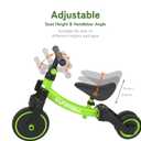 besrey 5 in 1 Toddler Bike for 1 Year to 4 Years Old Kids, Toddler Tricycle Kids Trikes Tricycle, Toys for Boy & Girl, Balance Training, Removable Pedals, Large