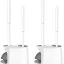 SetSail Toilet Brush and Plunger Set, 2 Packs Toilet Plungers for Bathroom Heavy Duty Toilet Bowl Brush and Holder Hidden Toilet Plunger and Brush Set for Deeply Cleaning - White