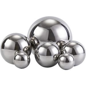 Stainless Steel Decorative Balls, Shiny Decorative Orbs for Centerpiece Decor, Set of 6 (6PCS MIX (6IN X 1, 4IN X 1, 3IN X 2, 2IN X 2))