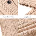 GREAIDEA Women's Fall Chunky Knit Open Front Sweaters Long Sleeve Button Cardigan 2025 Loose Short Outerwear Coats (Black, L)