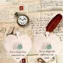 4 x 2D Heart Shaped Sea Glass Ornaments - Friendship Christmas Decor, Handmade Sea Glass Art for Best Friends, Unique Holiday Tree Hanging Pendant, Friendship Keepsake Home Decor Gift (Type-2)