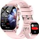 Yowow BIT Smart Watch for Men Women with 2.0" HD Display, Blood Pressure Oxygen Heart Rate Sleep Monitor, 136 Sports Modes, IP68 Waterproof Fitness Tracker with SOS, Flashlight (Pink)