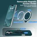 Magnetic for iPhone 16 Pro Case, Compatible with Magsafe, Suction Cup Phone Mount, 2 Screen Protectors - Camera Protector, Silicone Shockproof Protective Phone Cover 6.3", Dark Green