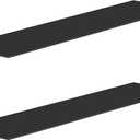 MKO 20" Floating Shelves for Wall, Long Metal Wall Mounted Shelf for Bathroom, Bedroom, Living Room, Kitchen, Display Hanging Shelves for Books/Storage/Room Decor 2 Packs, Black