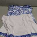 ROSEWE Womens Tummy Control Tankini Bathing Suits, Two Piece Ruched Swimsuits, Floral Print Swimdress with Skirt.XXL