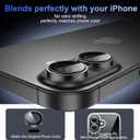 2 x for iPhone 17 Lens Protector[Shatterproof 9H Tempered Glass] [1:1 Invisible Ultra Clarity Cover,Black