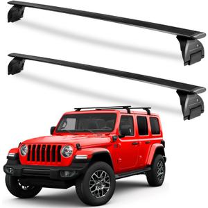 200 lbs Roof Rack Cross Bars Compatible with Jeep Wrangler JK JL Gladiator JT 2007-2024 with Anti-Theft Metal Lock, 2 & 4 Door Heavy Duty Aluminum Crossbars Rooftop Kayak Bike Luggage Racks