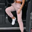 Waitfairy Sweatpants Women - Joggers for Women High Waist Baggy Sweat Pants for Womens Joggers with Pockets (Pink, XL)
