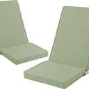 Adirondack Chair Cushions Set of 2 - Removable Covers, Water-Repellent & Fade-Resistant Faux Linen, Securing Straps, Non-Slip Bottom, Fit for Most Outdoor Adirondack & Rocking Chairs - Sage Green