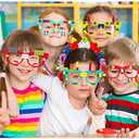 Hxezoc 12 Pcs DIY Building Bricks Glasses Building Blocks Games for Kids Creative Building Block Birthday Party Supplies