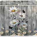 Lotusorchid Wood Daisy Toaster Dust Cover, 4 Slice, Washable Bread Maker Cover, Women Gift, Grey