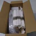 Nervure 175PCS Gold Plastic Plates - Disposable White Gold Party Plates & Pre Rolled Napkins with Cutlery for 25 Guests, 50Plates, 75Silverware, 25Cups, 25Napkin for Wedding & Party & Thanksgiving