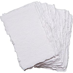 Wanderings Handmade Deckle Edge Cards - only 3.5" x2 - Thick 150 GSM - Pack of 50 - Ideal for Deckled Edge Place Cards, Blank Name Cards for Table Setting, Gift Tags, Price Tags