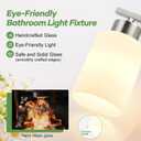 Brushed Nickel Bathroom Light Fixtures with Milk Glass Shades, Eye-Friendly 4 Light Vanity Lights for Bathroom, Vanity Lights with E26 Socket (Bulbs Not Included), for Mirror, Bedroom, Hallway