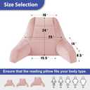 Back Pillow for Bed Sitting Up, Reading Pillows for Beds, Bed Pillow for Sitting up, Backrest Pillows with Arms for Adult, Filled with Shredded Memory Foam for Beds, Couch, Floor, Pink, X-large