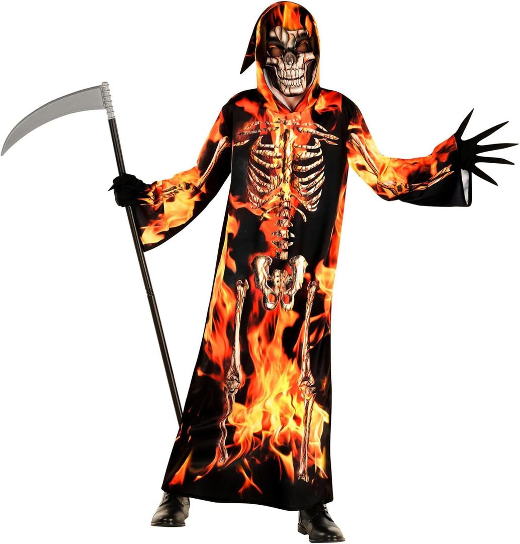 Morph Grim Reaper Costume Kids, Kids Grim Reaper Costume, Scary Halloween Costumes, Halloween Costumes For Boys (4-6 Years)