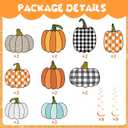 2 x Whaline 36Pcs Pumpkin Hanging Swirls Decoration Kit 9 Designs Fall Hanging Streamers with Pumpkin Cutout Cardboard Ornament Ceiling Spirals for Autumn Thanksgiving Home Party Decor