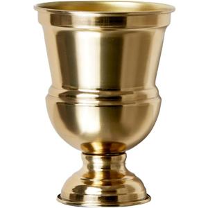 Serene Spaces Living Decorative Gold Vase Urn, Gold Vases for Centerpieces, Metal Vase Use for Home Decor, Wedding, Parties, Floral Arrangements, Measures 5.5" Diameter & 7.5" Tall