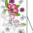 Art Eclect Coloring Cards for Adults, Color Your Own Birthday, Get Well and Sympathy Cards, 10 Designs with Envelopes (Flowers B/White)