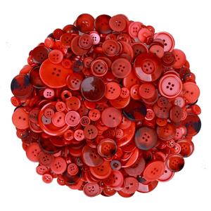 Greentime 250-300 Pcs Buttons for Crafts Assorted Size for Christmas Party New Year Decorations Sewing DIY Crafts Decoration-Red