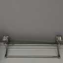 Bathroom Glass Shelf with Towel Rack Organizer Wall-Mounted Bathroom Storage SUS304 Stainless Steel Towel Bar/Track Wall-Mounted Tempered Glass Shelves (Chrome Polished, 20-inch)