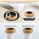 Extra Thick Toilet Wax Ring Replacement Kit, Universal Wax Seal Fits 3" & 4" Drain Pipes, Includes Bolts & Washers, Easy Installation, Compatible with Below-Floor or Level Flanges