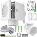 Dryer Lint Trap, Indoor Dryer Vent Kit with Lint Catcher, Metal Dryer Duct Lint Trap with 90 Degree Dryer Vent Elbow, Easy Clean Filter, Transparent Door & Clamps Aluminum Foil Tape Cleaning Brush